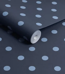 Vliesbehang Button Spot Navy