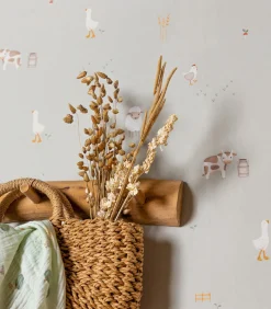 Vliesbehang Little Farm Groen