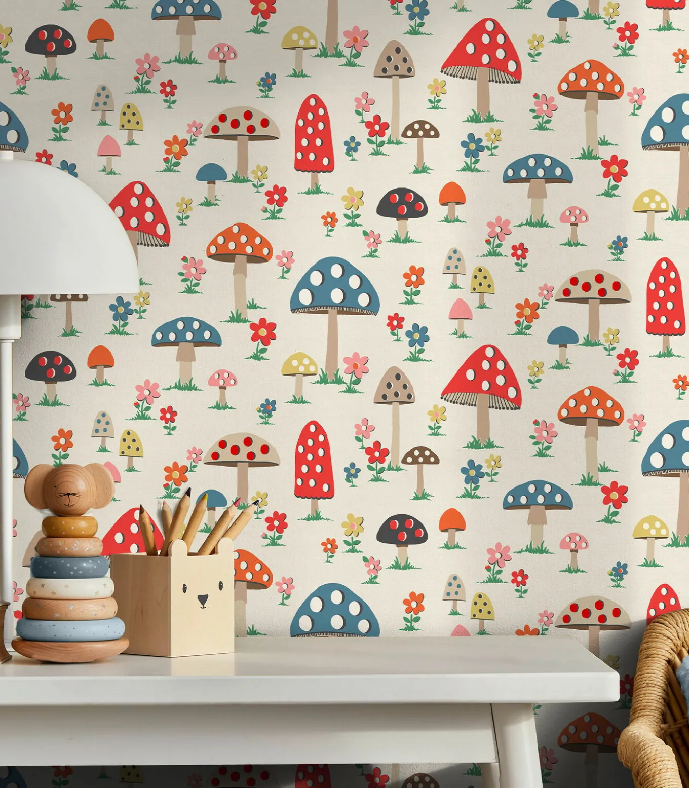 Vliesbehang Mushrooms Multi