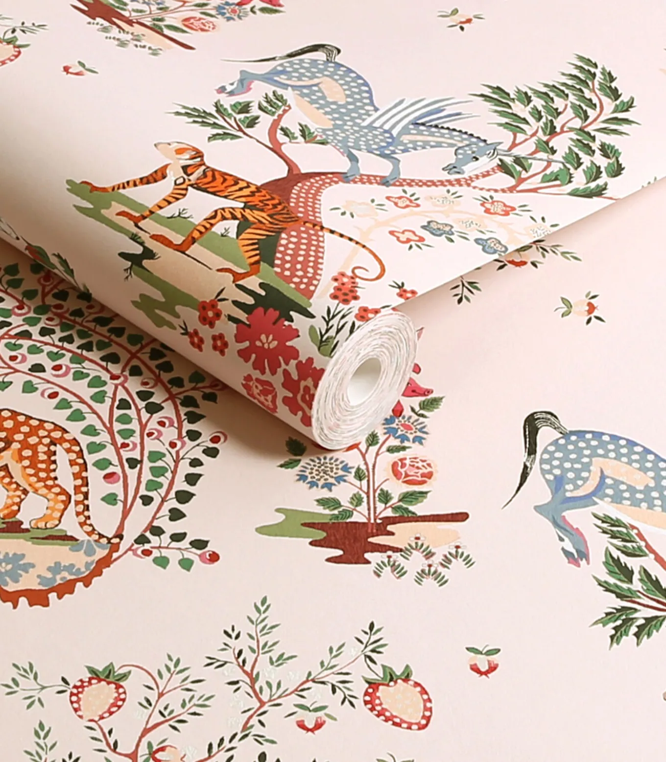 Vliesbehang Painted Kingdom Pink