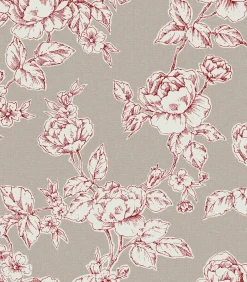 Vliesbehang Pollington Roses Donkergrijs