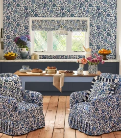 Vliesbehang Strawberry Garden Blue