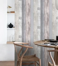 Vliesbehang Woodland Grijs