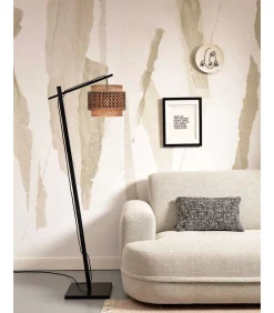 Vloerlamp Bhutan - Bamboe Zwart/Naturel - 55x31x150cm