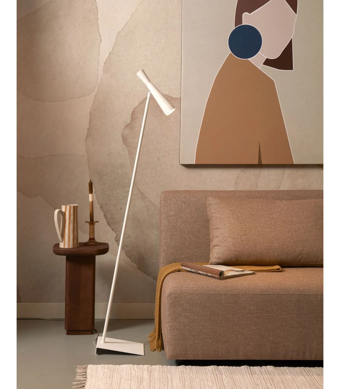 Vloerlamp Bordeaux - Wit - 22x36x145.5cm