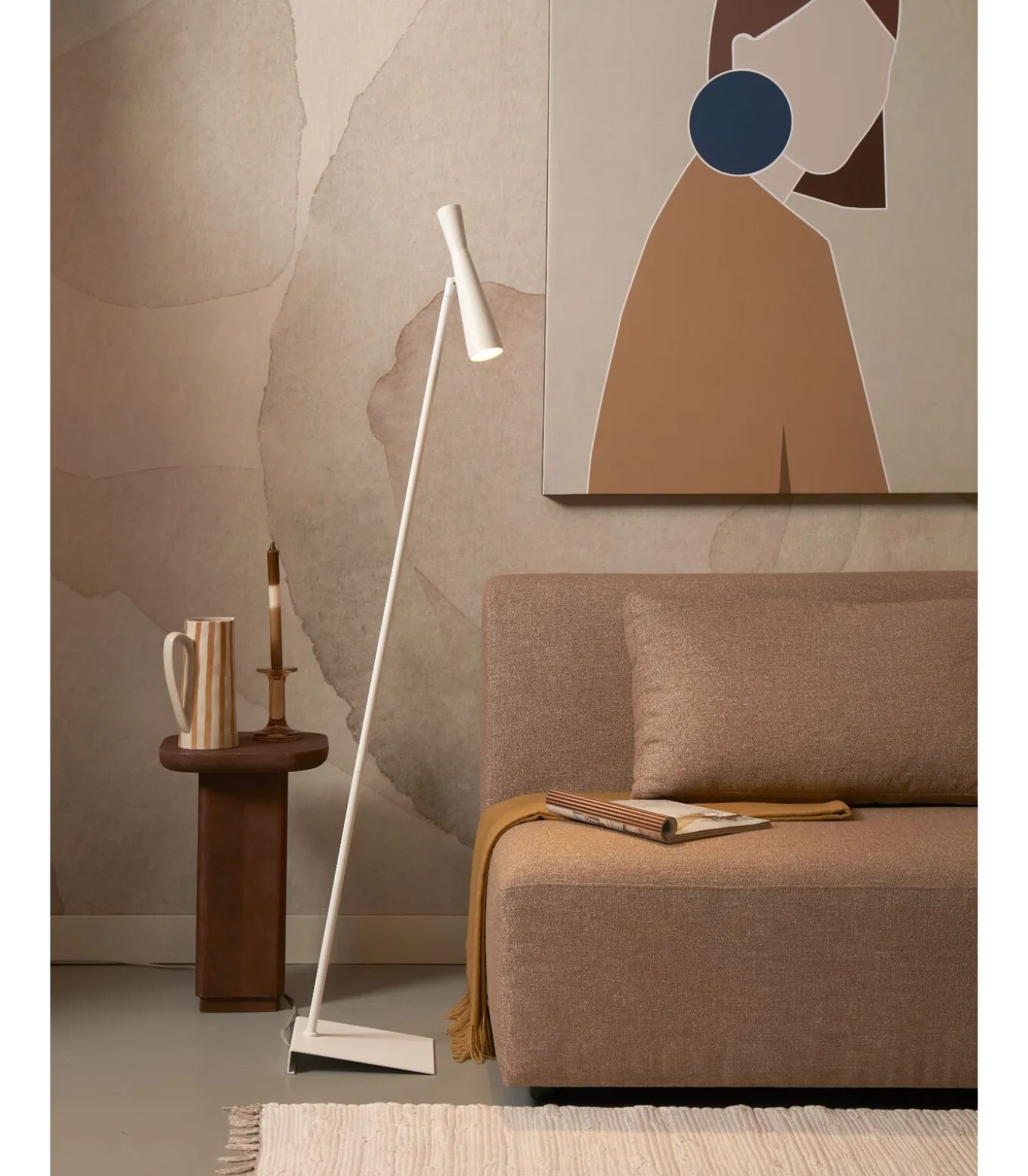 Vloerlamp Bordeaux - Wit - 22x36x145.5cm