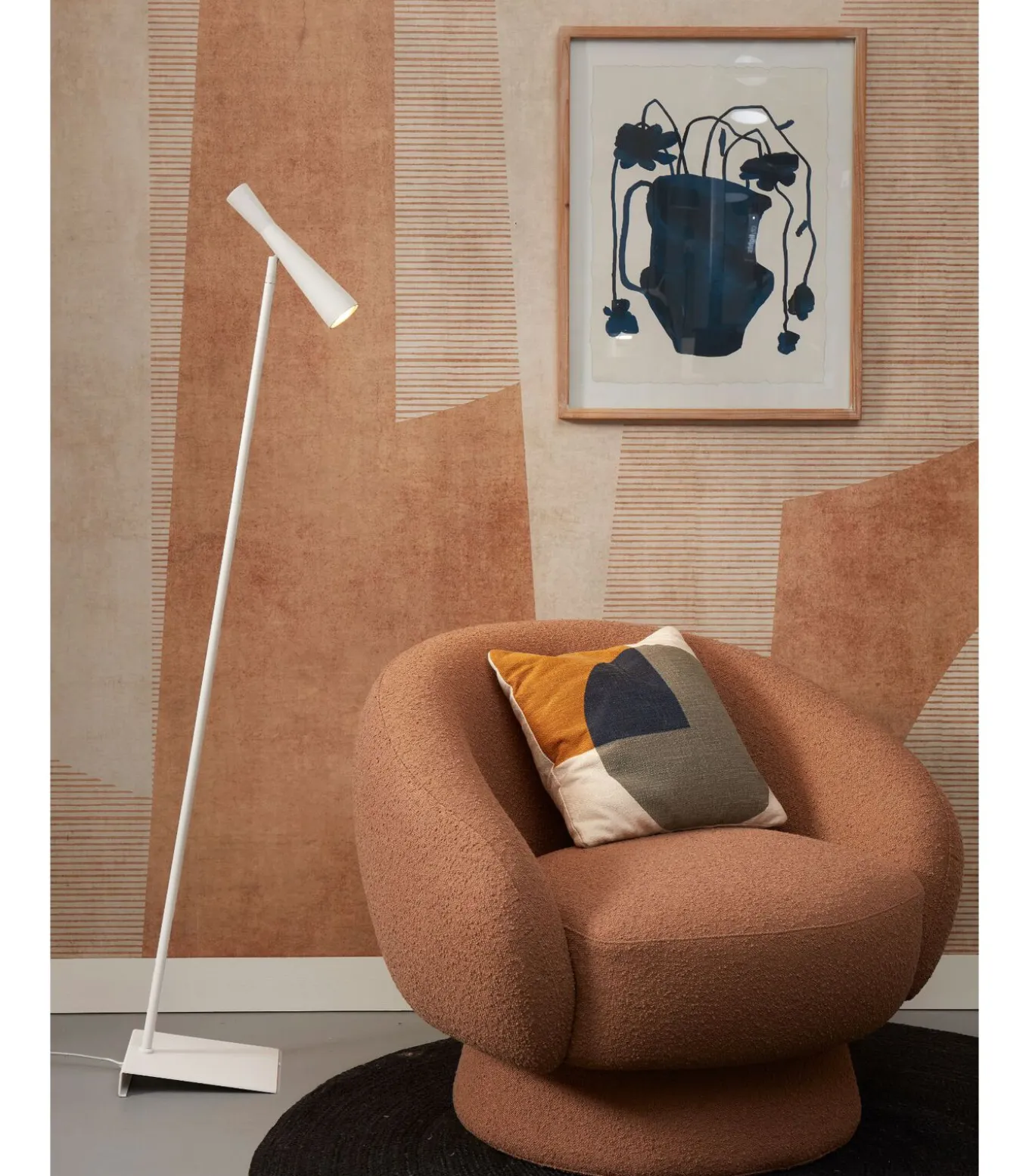 Vloerlamp Bordeaux - Wit - 22x36x145.5cm