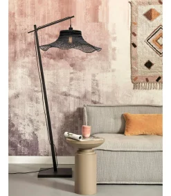 Vloerlamp Ibiza - Bamboe Zwart - 83x65x176cm