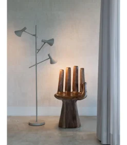 Vloerlamp Izmir - Bruin - 59x42x171cm