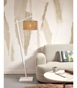 Vloerlamp Java - Bamboe Wit/Naturel - 58x32x150cm