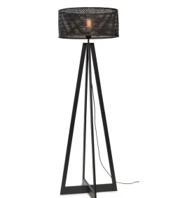 Vloerlamp Java - Bamboe Zwart - 50x50x145cm