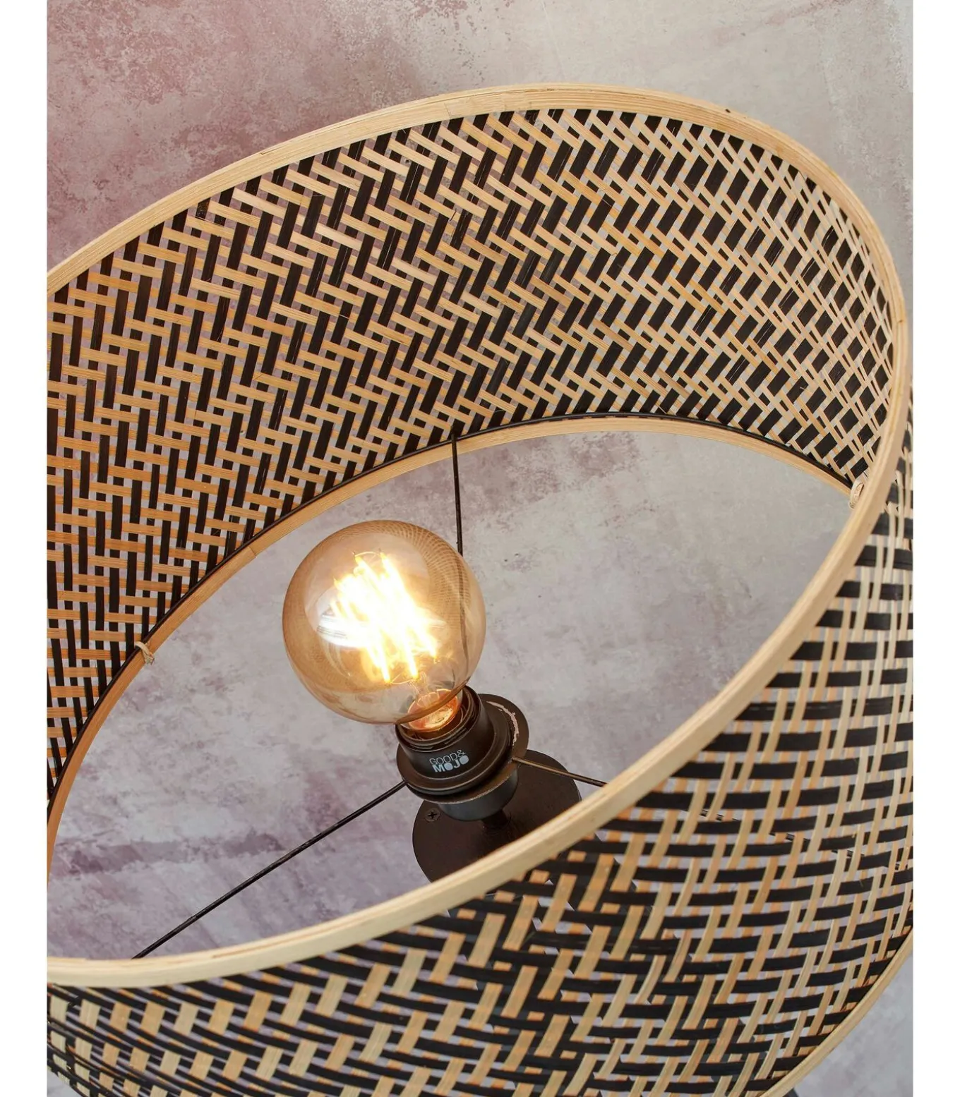 Vloerlamp Java - Bamboe/Zwart - Ø50x146cm