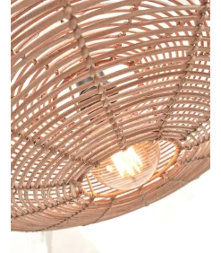 Vloerlamp Tanami - Bamboe Wit/Rotan - 78x55x176cm