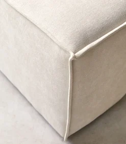 Voetenbank in beige stof Dario, 1-zit