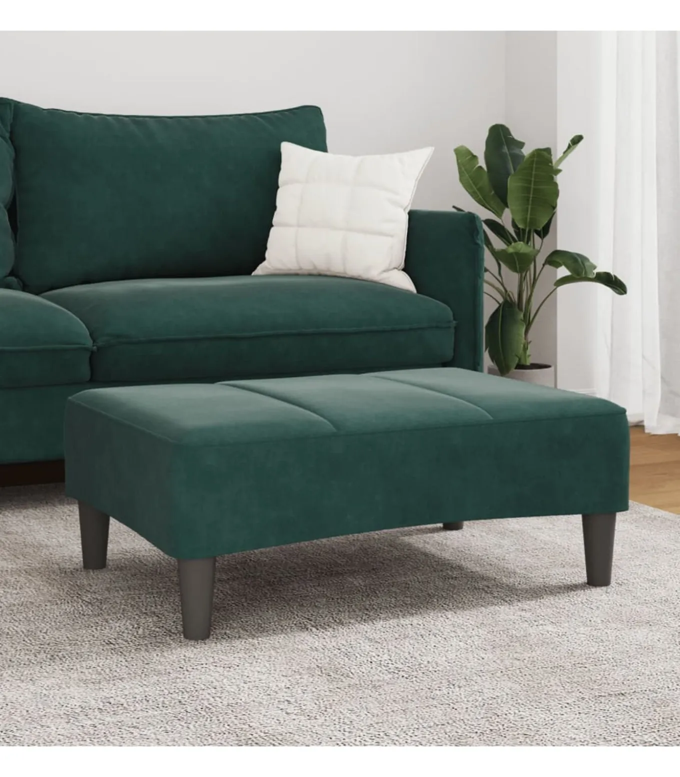 Voetenbank 77x55x31 cm fluweel donkergroen