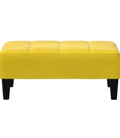 Voetenbank 77x55x31 cm fluweel geel
