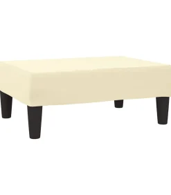 Voetenbank 78x56x32 cm kunstleer crèmekleurig