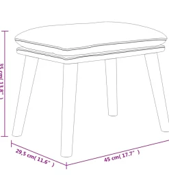 Voetenbank 45x29,5x35 cm stof en kunstleer zwart