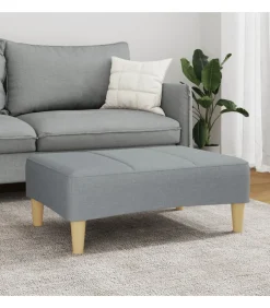 Voetenbank 77x55x31 cm stof lichtgrijs