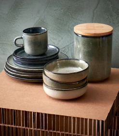 Voorraadpot 12xH15cm groen/blauw Meridian