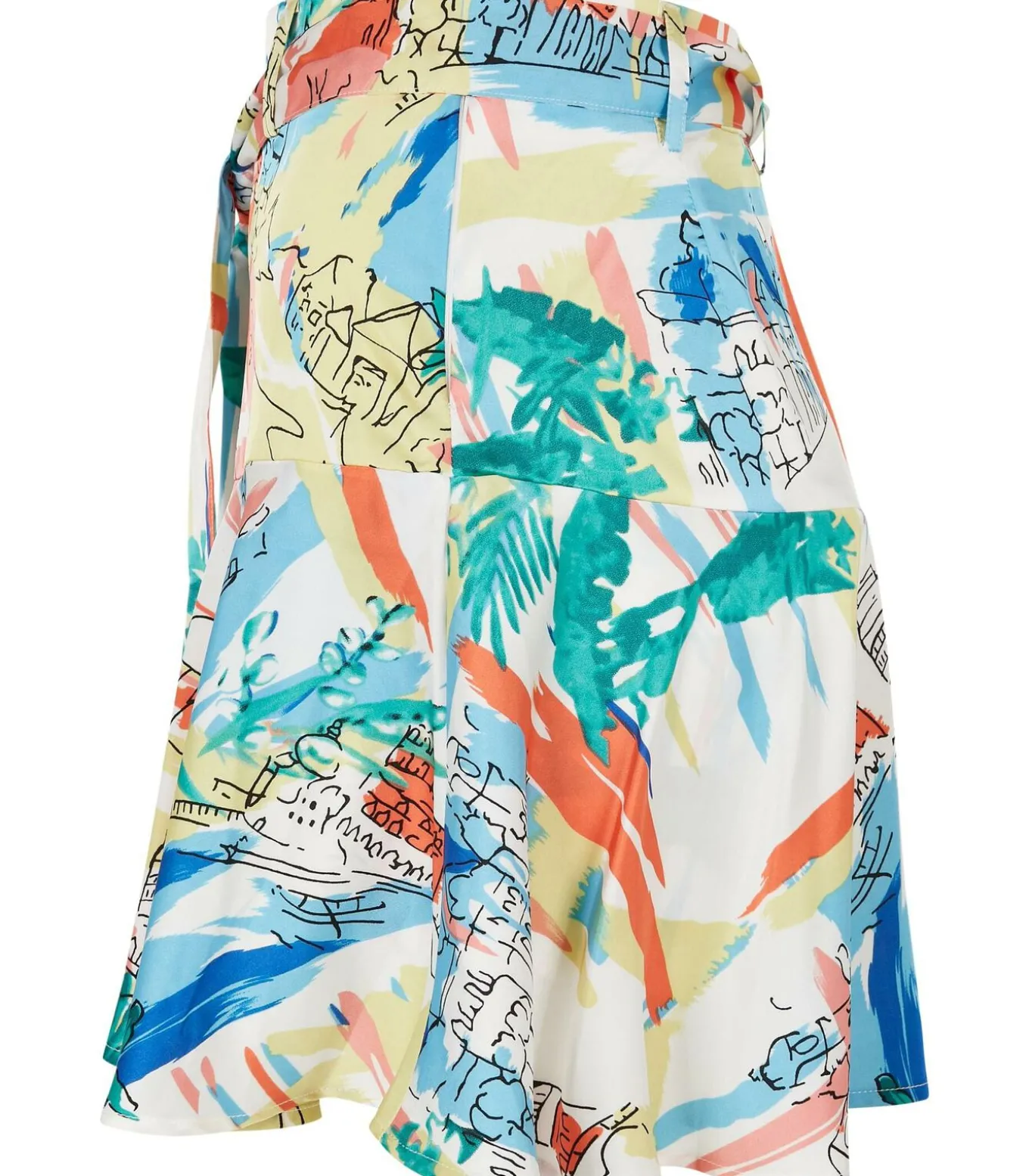 Vrouwen aop satijnen minirok GT