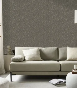 vtwonen Vliesbehang | Twigs Soil Gold