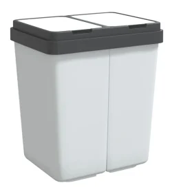 Vuilnisbak dubbel 2x25 L wit
