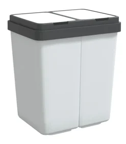 Vuilnisbak dubbel 2x25 L wit