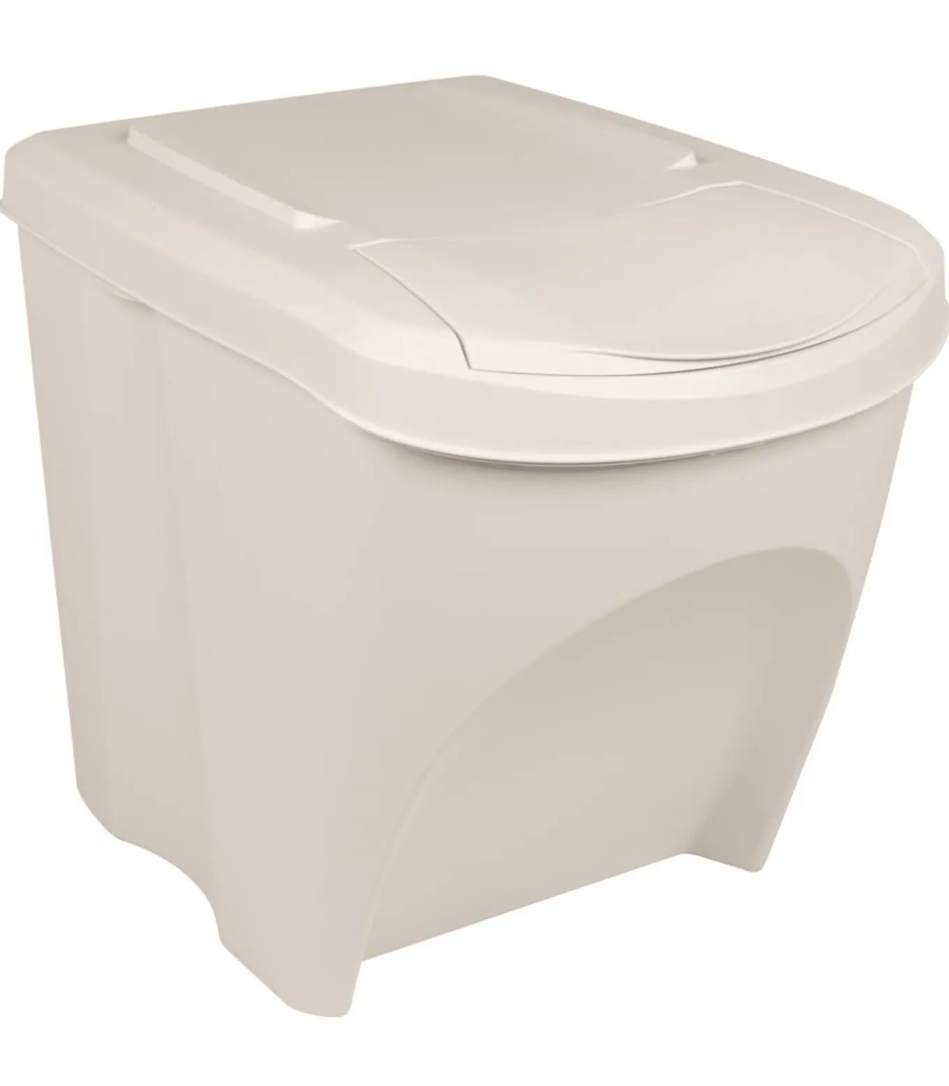 Vuilnisbakken 3 st stapelbaar 75 L polypropeen wit