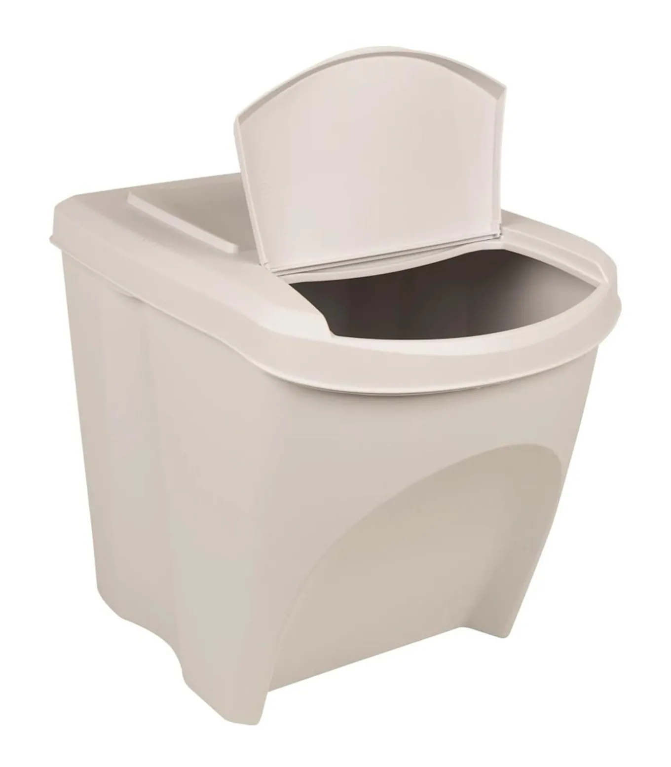 Vuilnisbakken 3 st stapelbaar 75 L polypropeen wit