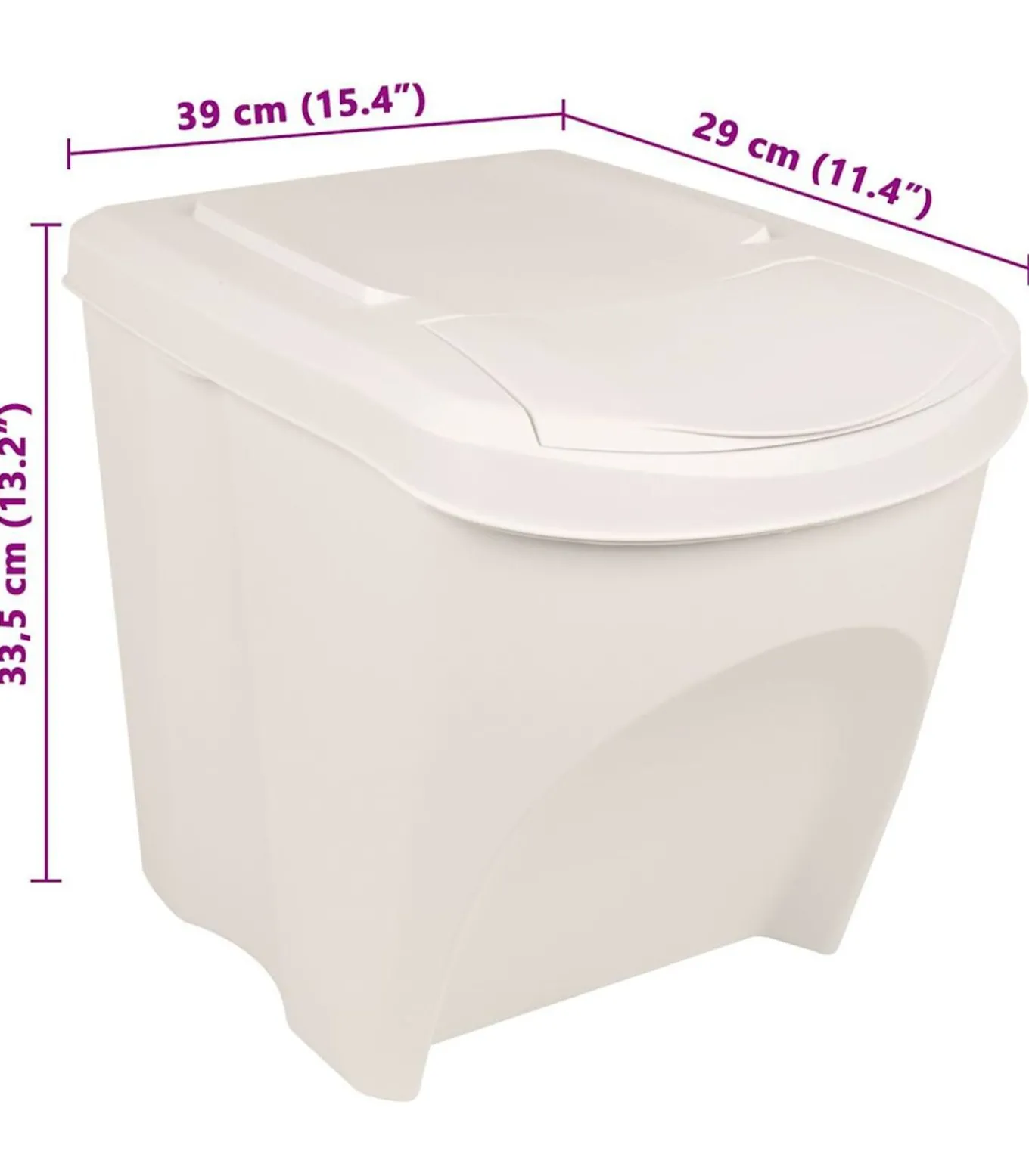 Vuilnisbakken 3 st stapelbaar 75 L polypropeen wit