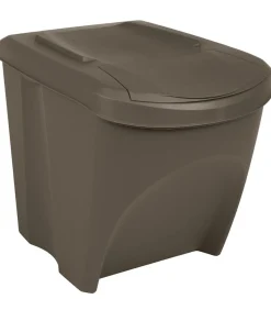 Vuilnisbakken 3 st stapelbaar 75 L polypropeen grijs