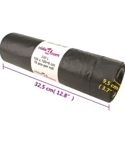 Vuilniszakken met trekkoorden 150 st 240 l zwart