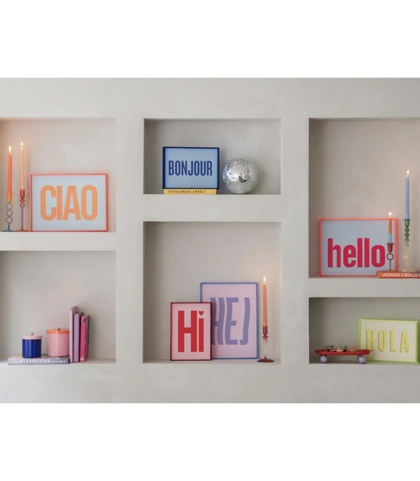 Wanddecoratie Hola Medium - Geel - 3x31x22cm