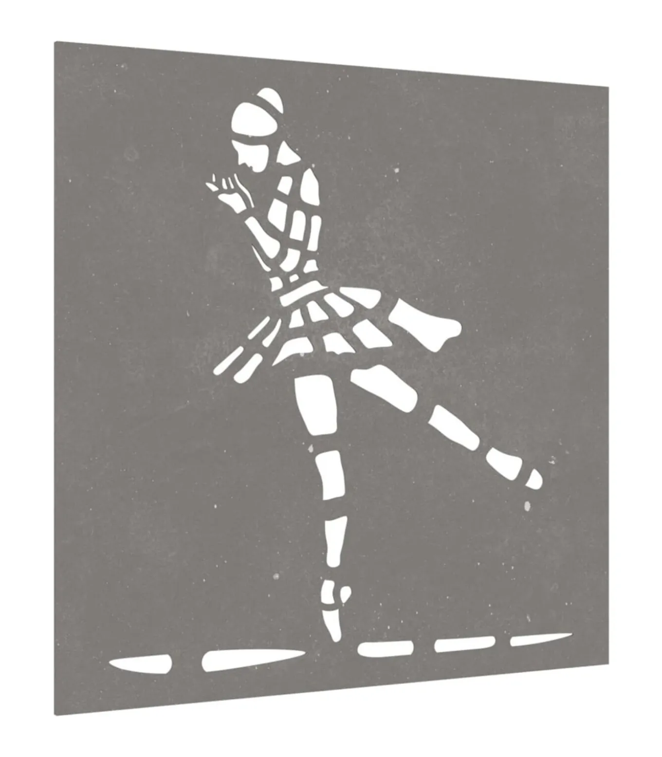 Wanddecoratie tuin balletdanserontwerp 55x55 cm cortenstaal