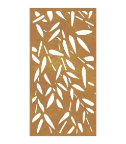 Wanddecoratie tuin bamboebladontwerp 105x55 cm cortenstaal