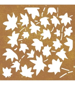 Wanddecoratie tuin esdoornbladontwerp 55x55 cm cortenstaal