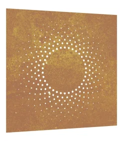 Wanddecoratie tuin zonontwerp 55x55 cm cortenstaal