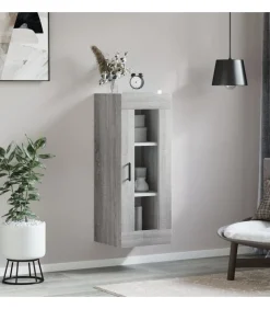 Wandkast 34,5x34x90 cm grijs sonoma eikenkleurig