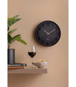 Wandklok Calma - Zwart - 3.8x30x30cm