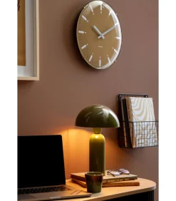 Wandklok Realista Dome - Geel - 35x35x35cm