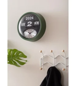 Wandklok Round Flip - Jungle groen - 11x32.6x32.6cm