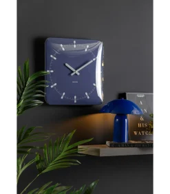 Wandklok Sucinto Dome Square - Blauw - 35x35x35cm