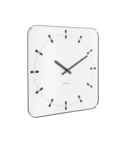 Wandklok Sucinto Dome Square - Wit - 35x35x35cm