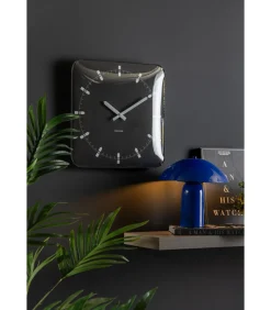 Wandklok Sucinto Dome Square - Zwart - 35x35x35cm