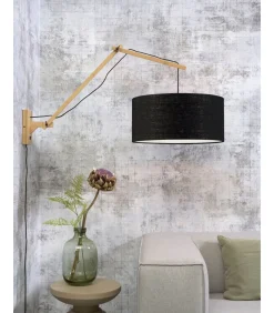 Wandlamp Andes - Bamboe/Zwart - 95x47x55cm