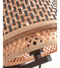 Wandlamp Bhutan - Bamboe/Zwart - Ø25cm