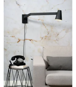 Wandlamp Biarritz - Zwart - 89x12x25cm