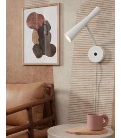 Wandlamp Bordeaux - Wit - 10.5x26x34.5cm