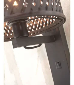 Wandlamp Java - Bamboe Zwart - 30x22x52cm
